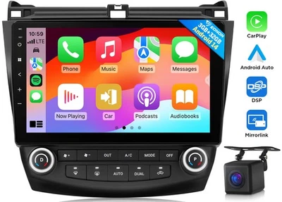 For Honda Accord 2005 10.1"Android 14 Car Radio Stereo GPS CarPlay Head Unit DSP - Image 1 of 4