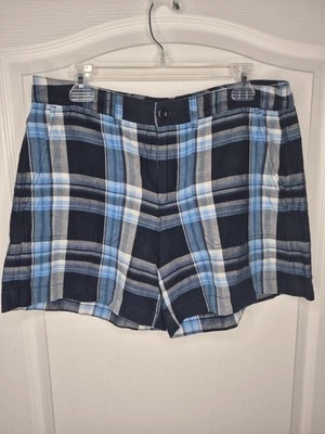 Lauren Ralph Lauren Mujer Azul Blanco Cuadros Pantalones Cortos Talla 8  Foto 1 de 4