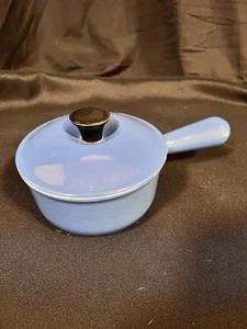 RARO! Cacerola Le Creuset # 14 esmalte hierro fundido olla azul cobalto de un cuarto - Imagen 1 de 12