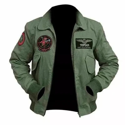 Top Gun Maverick Tom Cruise Flight Bomber Jacket Jet Pilot Cotton Jacket - Image 1 of 4