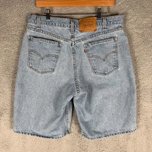 Vintage Levi's Jean Shorts 1996 Men's 550 Orange Tab Light Wash Size 36 Relaxed - Picture 1 of 8