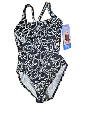 Traje de baño Speedo Performance Ultraback para mujer blanco y negro talla 16 Foto 1 de 3