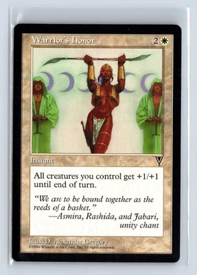 (3x) WARRIOR'S HONOR – MTG Magic the Gathering Card – Visions – Common - Image 1 of 4