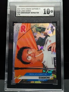 2020 Topps Chrome Sapphire F1 Lando Norris #180 70th Refractor /70 (RC) Gem 10 - Bild 1 von 2