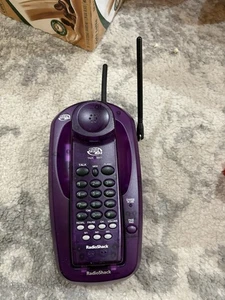 Radioshack Cordless Phone 900 MHz Translucent Atomic Clear Purple Y2K 90s VTG - Picture 1 of 5