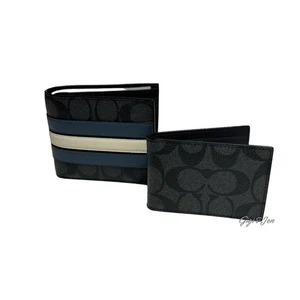 Coach 3 in 1 Geldbörse aus charakteristischem Canvas mit Varsity Streifen Neu - Bild 1 von 12