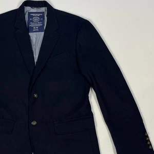 American Eagle The Legendary Wool Blend Blazer Mens M Black/Navy Lined Jacket - Picture 1 of 9