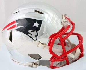 Ty Law Autographed New England Patriots Chrome Speed Mini Helmet- Beckett W Auth - Picture 1 of 7