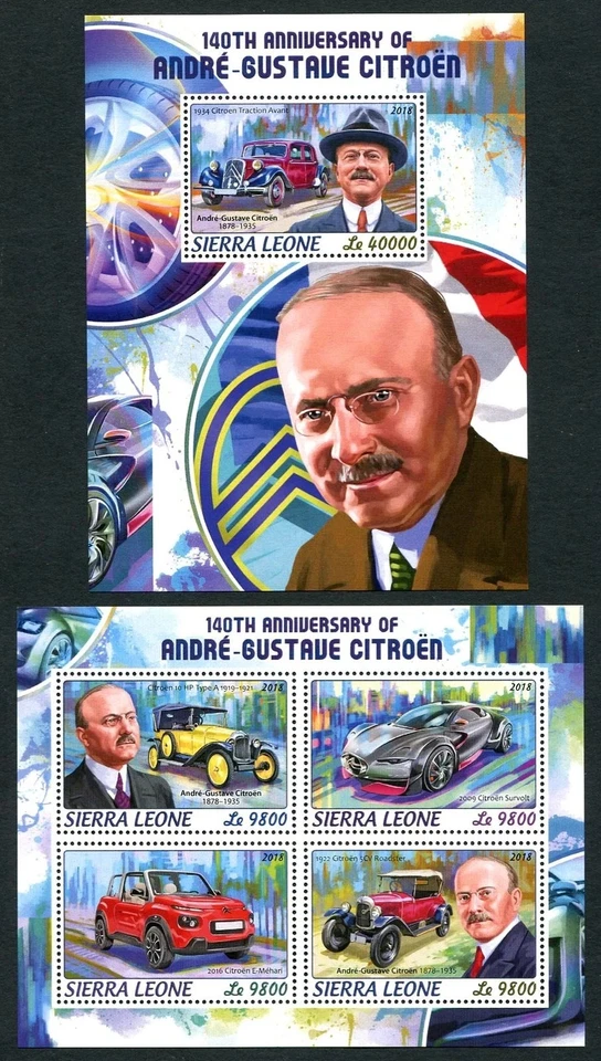 Andre - Gustave Citroen - Automóviles franceses - sellos estampilla MNH** Foto 1 de 1