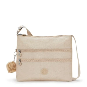 Borsa a tracolla Kipling ALVAR in BEIGE SCINTILLANTE FW2025 PREZZO AL PUBBLICO £88 - Foto 1 di 6
