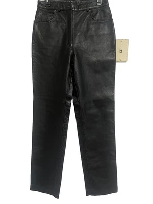 FMC Vintage Black Leather Motorcycle Y2k Pants Size 12 - Image 1 of 4