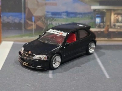 😎👍 Honda Civic Type R (EK9) PERSONALIZADO Hot Wheels '99 nuevo pintura negra pilotos reales Foto 1 de 4