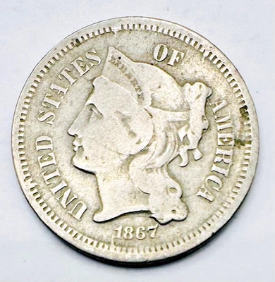1867 Three Cent Nickel - Image 1 of 2