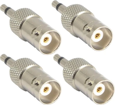 3.5Mm Mono to BNC Adapter, BNC Female Jack to 1/8" TS Male Plug Nickel-Pated Bid - Image 1 of 4