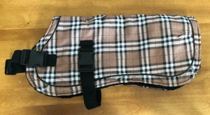NEW Bailey & Bella Dog Jacket Coat Size Large Nova Check Plaid Adjustable Fleece - Picture 1 of 8