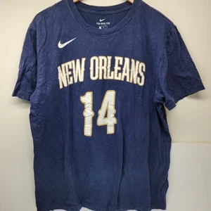 NBA Nike New Orleans T-Shirt Large Ingram #14 Blue Tee SFH Pelicans - Picture 1 of 9