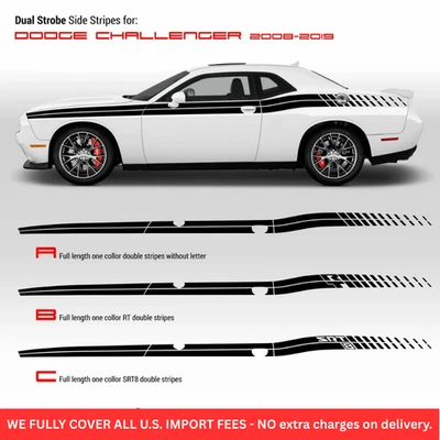  Rayas laterales estroboscópicas dobles para Dodge Challenger 2011-2019 Foto 1 de 4