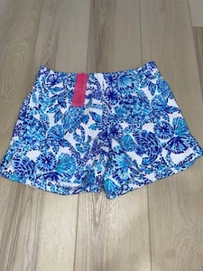 Pantalones Cortos Lilly Pulitzer Kylar Tejidos Para Mujer M Turqiouse Oasis Nuevos con Etiquetas Azul Blanco - Imagen 1 de 9