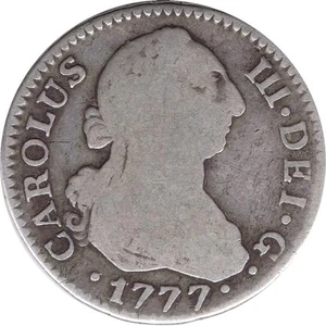 ESPAÑA 2 REALES DE PLATA CARLOS III 1777 MADRID PJ - Bild 1 von 2