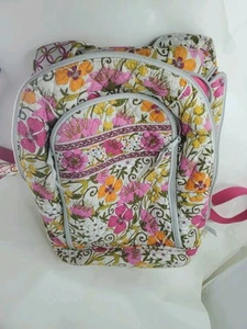 Vera Bradley Large Laptop Backpack Bag School Very Berry Pink Paisley Bookbag - Picture 1 of 13