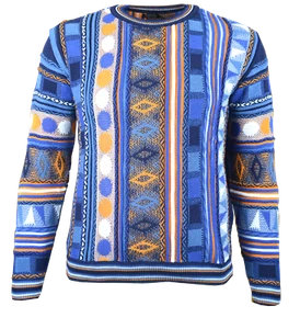 Original Paolo Deluxe® Goldline Sweater Modell "Django" Blau/Weiß - Bild 1 von 7