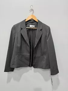 Le Suit Women's Pinstripe Two Button Pant Suit Gray Size 12 P - Picture 1 of 8