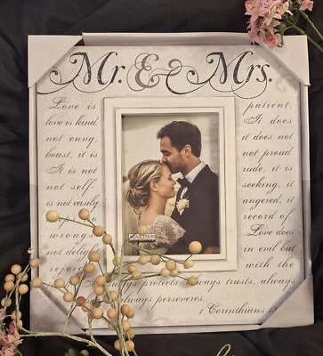MALDEN  "MR. & MRS. / WEDDING PHOTO FRAME"  ~ (CORINTHIANS) ~  ** BRAND NEW *5x7 - Image 1 of 4