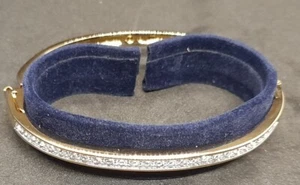 Swarovski Bracelet bangle with gold and clear crystal - Picture 1 of 3