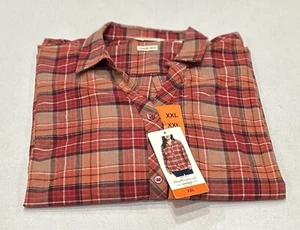 Weatherproof Vintage Women's Comfort Stretch Flannel Shirt, Orange, Size XXL - Picture 1 of 3
