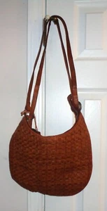 ViLENCA Holland Crossbody Anthropologie Leather Woven COGNAC New no Tag - Picture 1 of 5