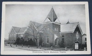 Presbyterian Church, Blackstone, VA Postcard 1952 - Picture 1 of 2