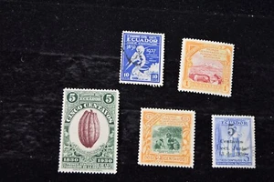 ECUADOR 1930-1936 sS 304-306 MH + S 373 USED + S RA36 MH - Picture 1 of 9