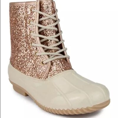 Botas Sugar para mujer talla 8 oro rosa piel de oveja forradas botas de pato nuevas en caja Foto 1 de 4