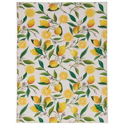 Linon Home Decor Area Rug 5' x 7' Lemon Branch Polyester Ivory Yellow - Image 1 of 4