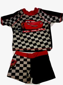 Disney Store Lightning Mcqueen Cars Boy Rashguard & Swim Car Set UPF 50+ 18Month - Picture 1 of 8