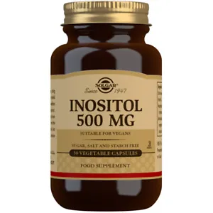 Solgar Inositol 500mg 50 Vegetarian Vegan Capsules Free of Gluten, Sugar, Salt - Picture 1 of 4