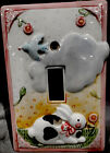 Terragraphics Porcelain Bunny Baby Nursery Wall Outlet Cover Switch Plate 3x5”