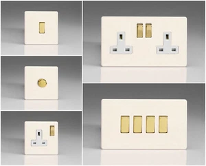 Varilight Screwless Primed Range - White Inserts & Brass Switches - Picture 1 of 80