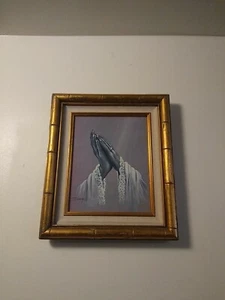 ELAINE DUNGILL AFRICAN AMERICAN WOMAN PRAYING HANDS CANVAS PAINTING RARE VINTAGE - Picture 1 of 12