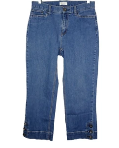 Christopher & Banks Women Capri Pants Jeans Size 4 Waist 30 Stretch Blue Denim - Picture 1 of 10