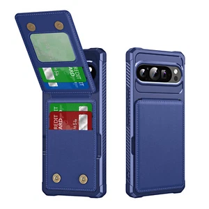 Estuche tipo billetera de cuero/PC con ranuras para tarjetero para Google Pixel 7A 8 Pro 9 Pro XL - Imagen 1 de 23