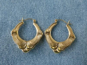 Pendiente aro oro amarillo 14K estilo antiguo - Imagen 1 de 5