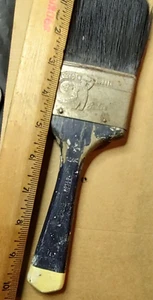 VTG Used Baker 3" Paint Brush Vulcanized In Rubber Black - Picture 1 of 12