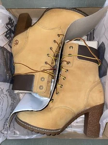 Timberland Femmes Wheat Tan Suede Heel Boots Women's size 6.5 - Picture 1 of 4