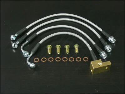 Líneas de freno trenzadas de acero inoxidable Techna-Fit 1994-2005 Mazda Miata NA NB 1,8 L Foto 1 de 4