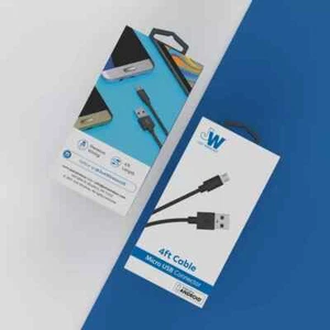 Just Wireless 4ft TPU Micro USB to USB-A Cable Black Pack of 2 - Picture 1 of 3