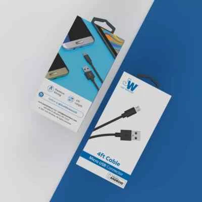 Just Wireless 4ft TPU Micro USB to USB-A Cable Black Pack of 2 - Image 1 of 3