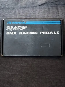 ORIGINAL UBER RARE NOS SILVER TIOGA SF-MX2 BMX RACING PEDALS 9/16 BOXED 80S - Picture 1 of 9