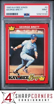1990 KAYBEE KINGS #4 GEORGE BRETT ROYALS HOF PSA 9 - Image 1 of 3