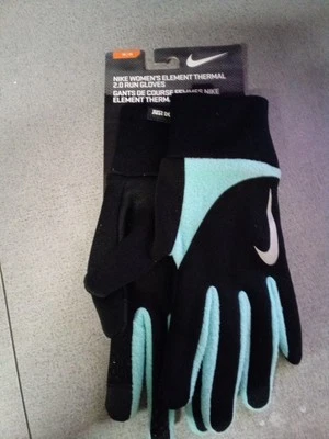 Женские тепловые перчатки для бега Nike Element 2.0 маленькие/маленькие черные/синие - Изображение 1 из 2